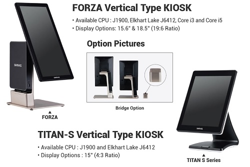 POS системи самообслуговування SAM4S FORZA та TITAN S з портретною орієнтацією